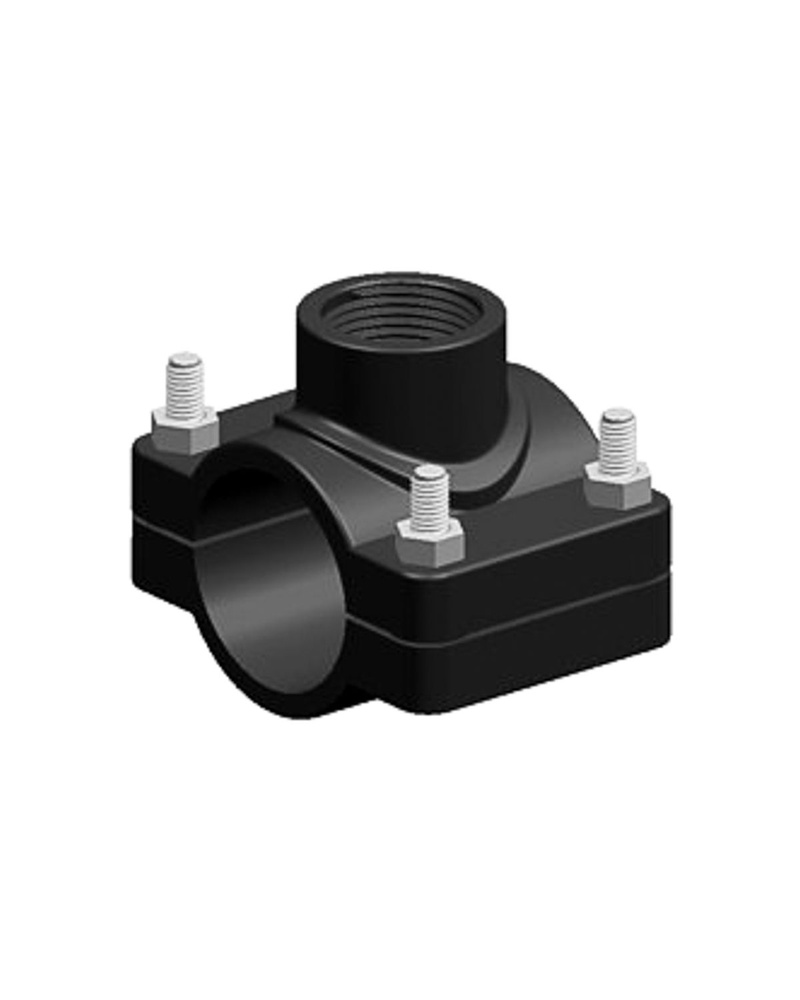 Хомут седельный (врезка в трубу) (седелка) 63 х 1 1/4" (4 болта ...