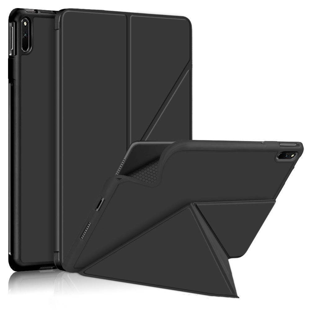 Чехол MyPads Origami di lusso с подставкой Оригами для Huawei MatePad 11  (DBY-W09) 2021 импортная кожа черный - купить с доставкой по выгодным ценам  в интернет-магазине OZON (503589519)