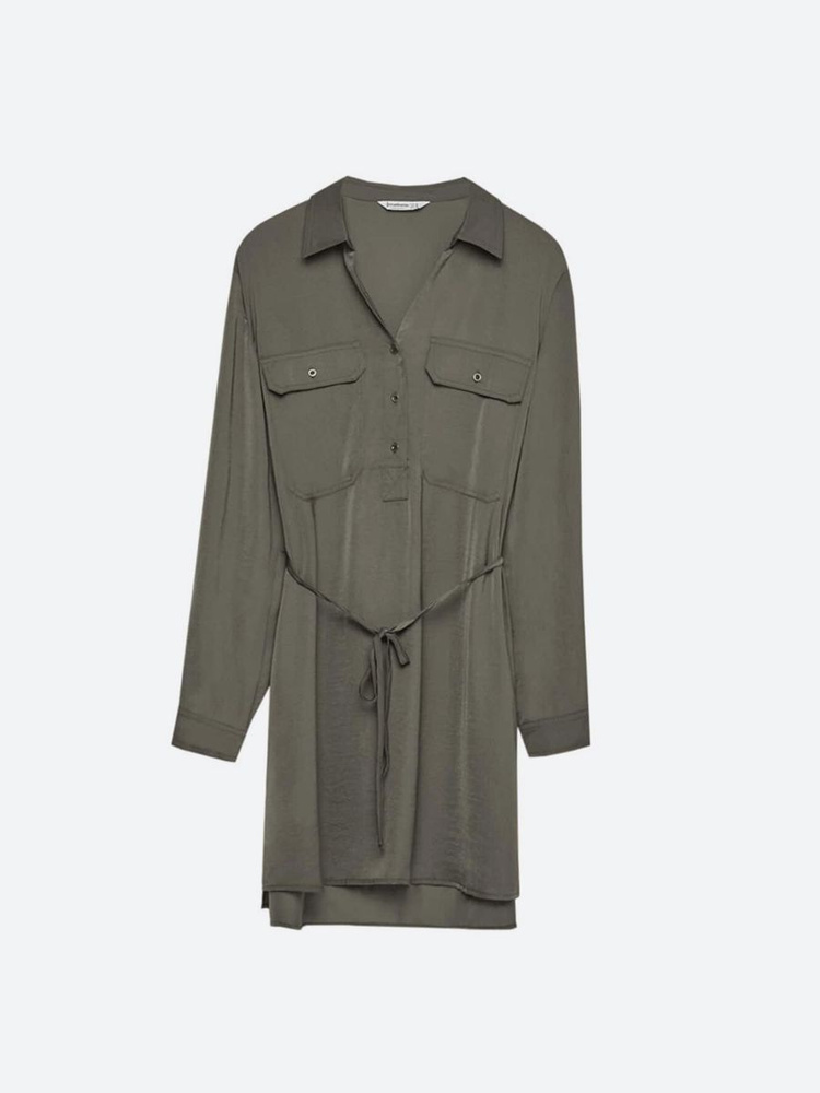 Платье Stradivarius, цвет: хаки. 06396117_551. Размер S (42/44 ...