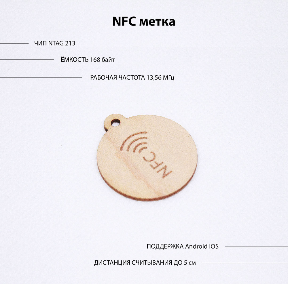 NFC NTAG213 метка для автоматизации / деревянная - купить с доставкой ...