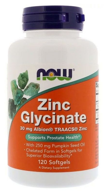 Цинк Now Zinc Glycinate 30 мг 120 капсул - купить с доставкой по ...