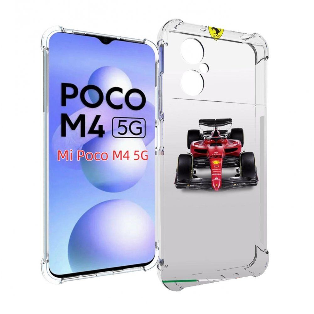 Чехол-бампер MyPads для Xiaomi Poco M4 5G с рисунком формула 1 феррари,  противоударный, силиконовый, с выступами и усиленными углами для защиты  камеры - купить с доставкой по выгодным ценам в интернет-магазине OZON (