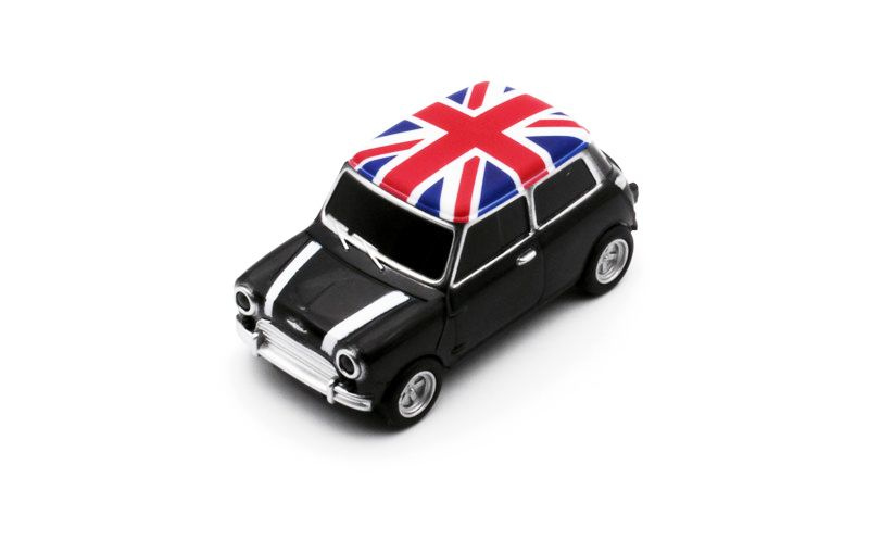 USB Флешка Миникупер Британский флаг Mini Cooper черный 32 ГБ #1