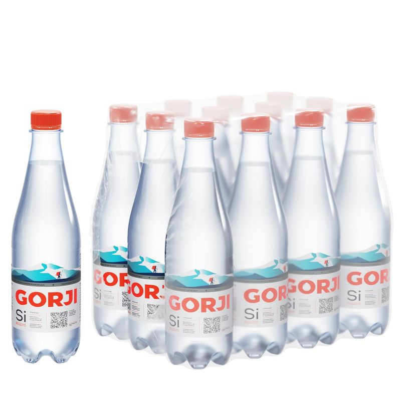 Вода Gorji / Горжи минеральная, газированная, природная газация, лечебно-столовая. 0,5л х 12шт/уп, ПЭТ #1