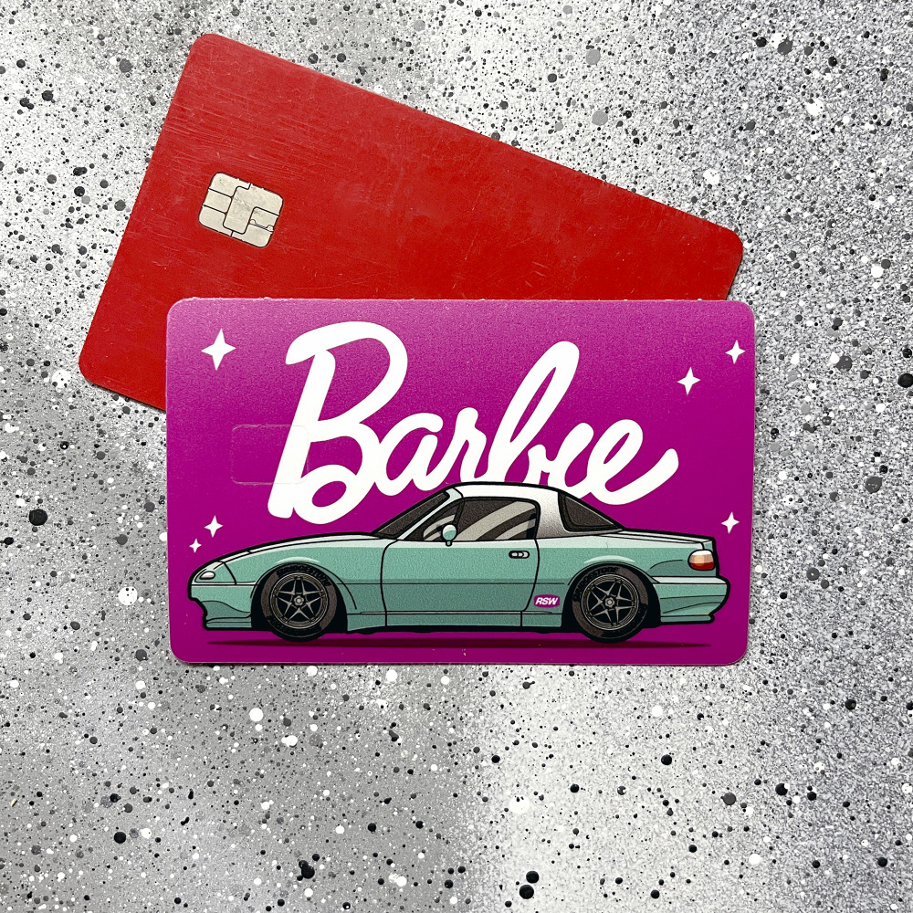 Наклейка на банковскую карту, Mazda MX5 Barbie