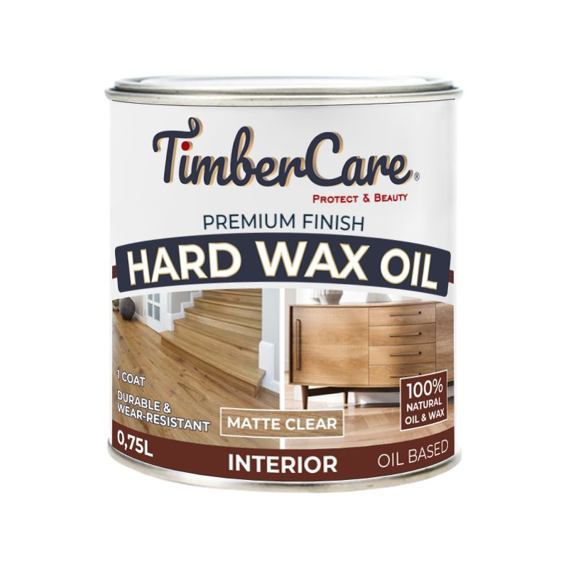 Масло защитное с твердым воском TimberCare Hard Wax Oil (цвет: прозрачный матовый), банка 0,75л  #1