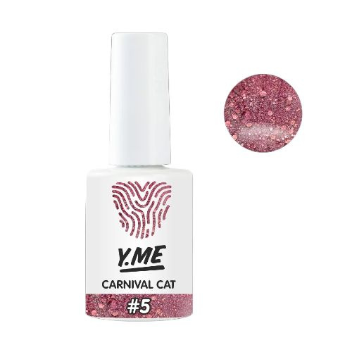 Y.ME Гель-лак Carnival cat 05 (красно-бордовый), 10 мл, для ногтей с эффектом кошачий глаз и блестящими #1