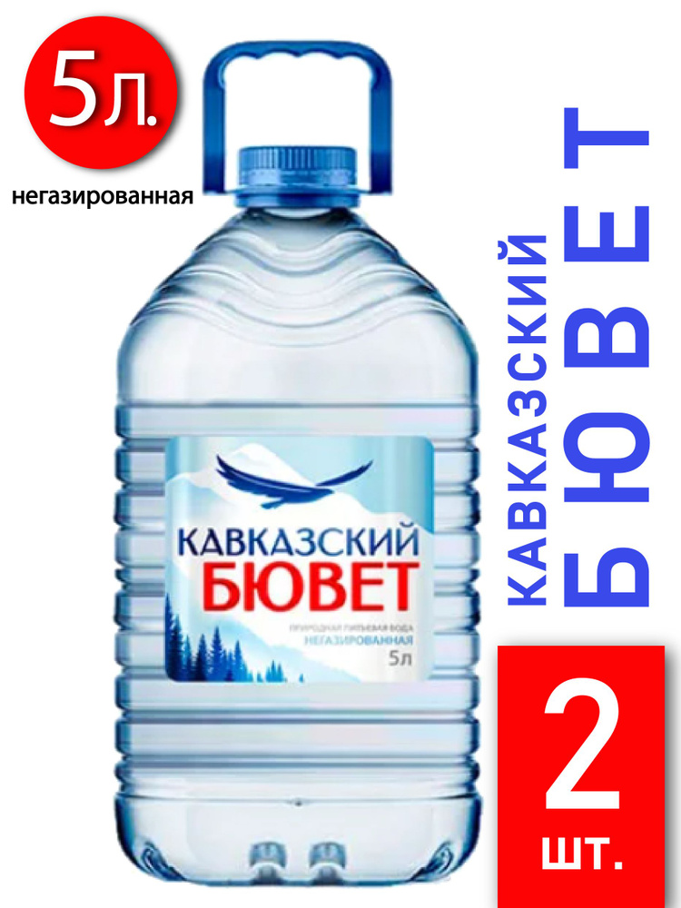 Вода питьевая Кавказский Бювет 5л 2 шт негаз #1