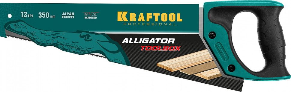 Ножовка (пила) "ToolBox-13" 350 мм, 13 TPI, специальный зуб, точный рез всех видов материалов, KRAFTOOL, #1
