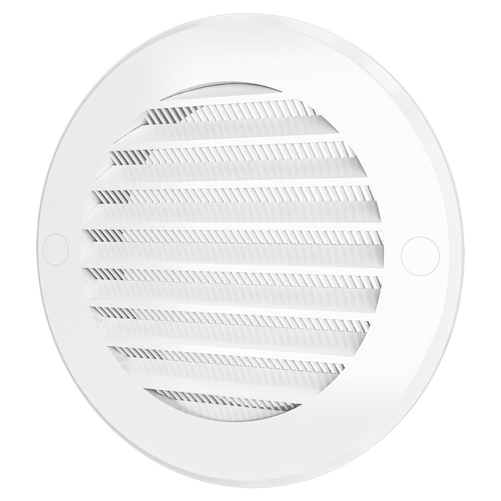 Вентиляционная решетка круглая с сеткой и фланцем D150 белая, 1 шт. в заказе  #1