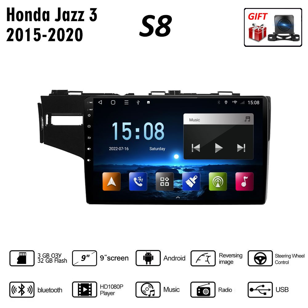 Штатная магнитола 2 дин Андроид Хонда джаз фит/Honda Jazz 3 2015-2020 ...