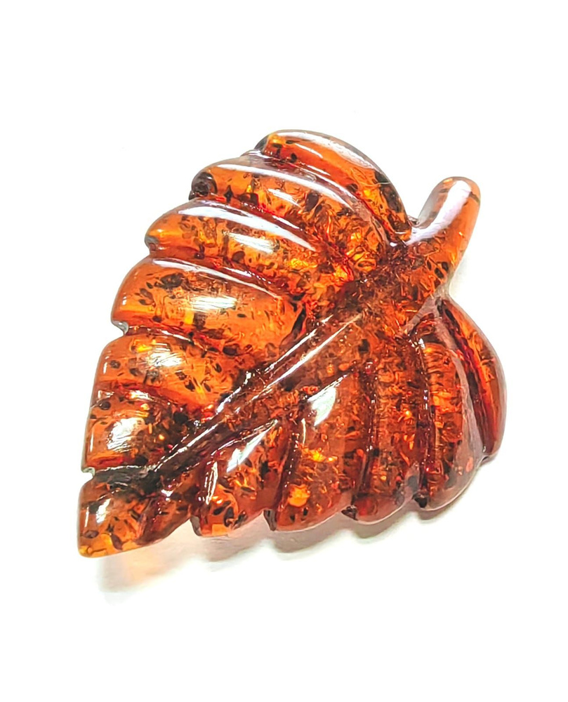 Брошь листок Ольхи янтарь - купить с доставкой по выгодным ценам в ...