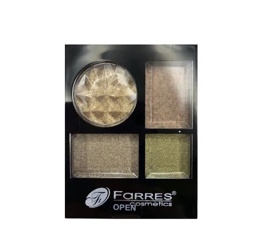 Farres cosmetics Тени для век четырехцветные, тон 08 золотистый #1