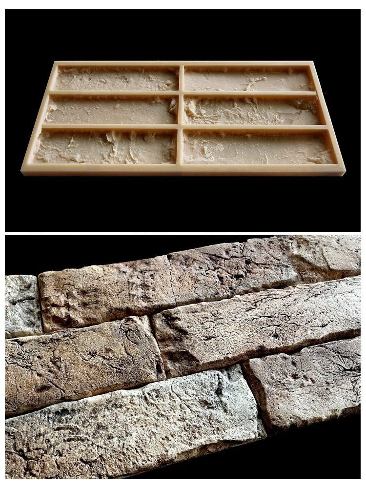 Силиконовая форма ZIKAM "Кирпич ЦАРСКИЙ" для DIY литья интерьерной плитки из гипса и бетона  #1