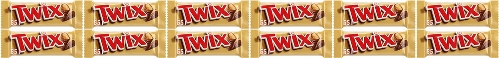 Батончик Twix шоколадный с печеньем и карамелью, комплект: 12 упаковок по 55 г  #1