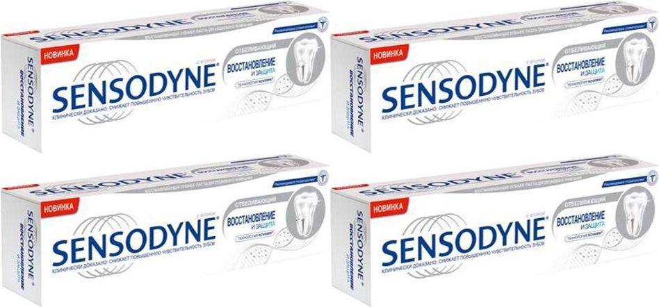 Зубная паста Sensodyne Восстановление и Защита Отбеливающая для чувствительных зубов, комплект: 4 упаковки #1