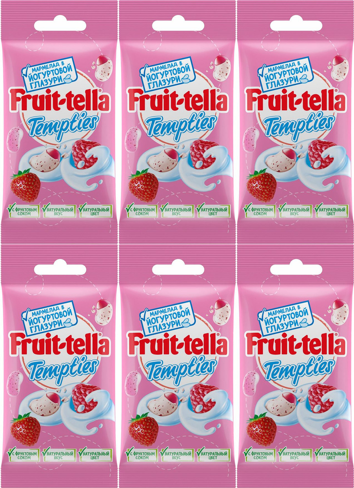 Мармелад Fruittella Tempties жевательный в йогуртовой глазури, комплект ...