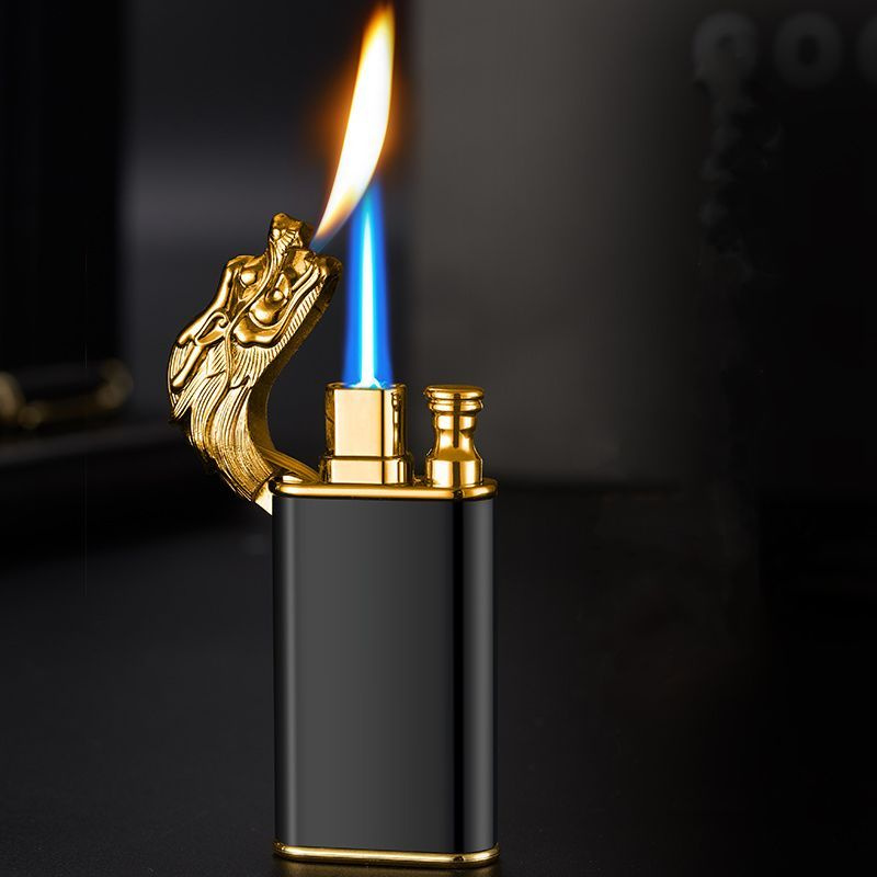 Портативная газовая Турбо-зажигалка с синим пламенем, Подарочные .