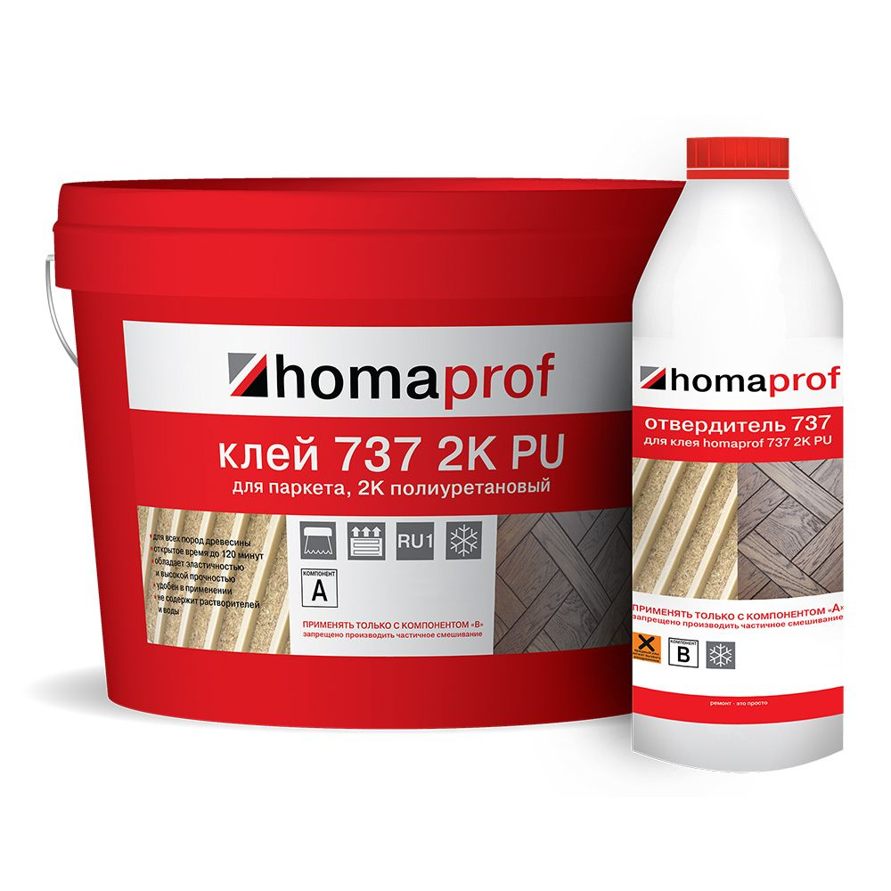 Клей для паркета полиуретановый homaprof 737 2K PU 7 кг - купить с ...