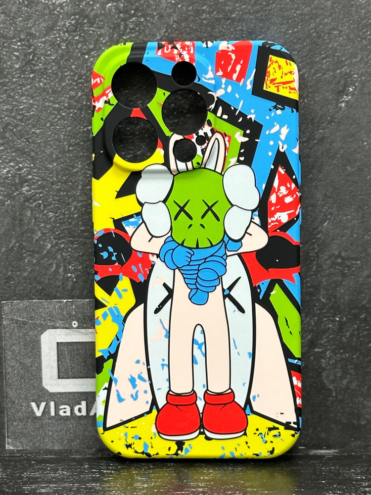 Светящийся чехол-накладка для Iphone 14 pro / Айфон 14 про LUXO/KAWS/ с ...