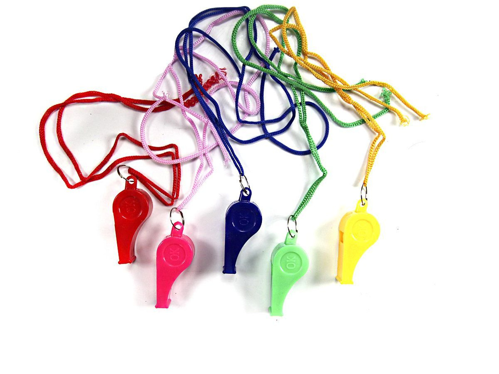 Свисток детский пластиковый набор 5 шт - купить с доставкой по выгодным ...