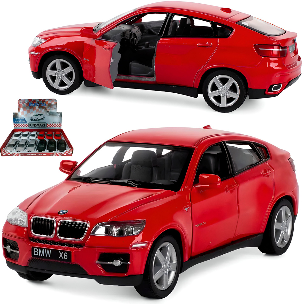 Машинка игрушка детская 1:38 BMW X6 (БМВ) 12,5 см., металлическая,  инерционная / Красный - купить с доставкой по выгодным ценам в  интернет-магазине OZON (697694488)