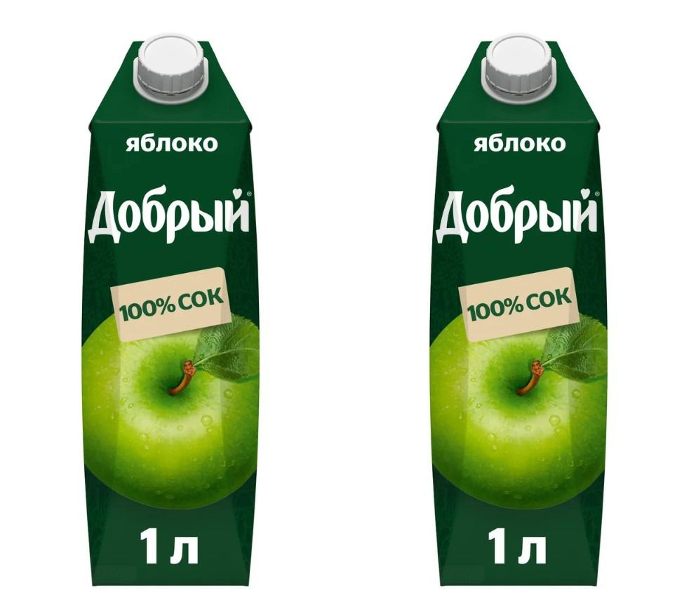 Добрый Сок Яблочный, 1 л, 2 шт - купить с доставкой по выгодным ценам в ...