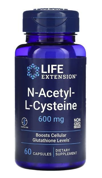 Life Extension N-Acetyl-L-Cysteine 600 mg, 60 caps, Лайф экстеншн N ...