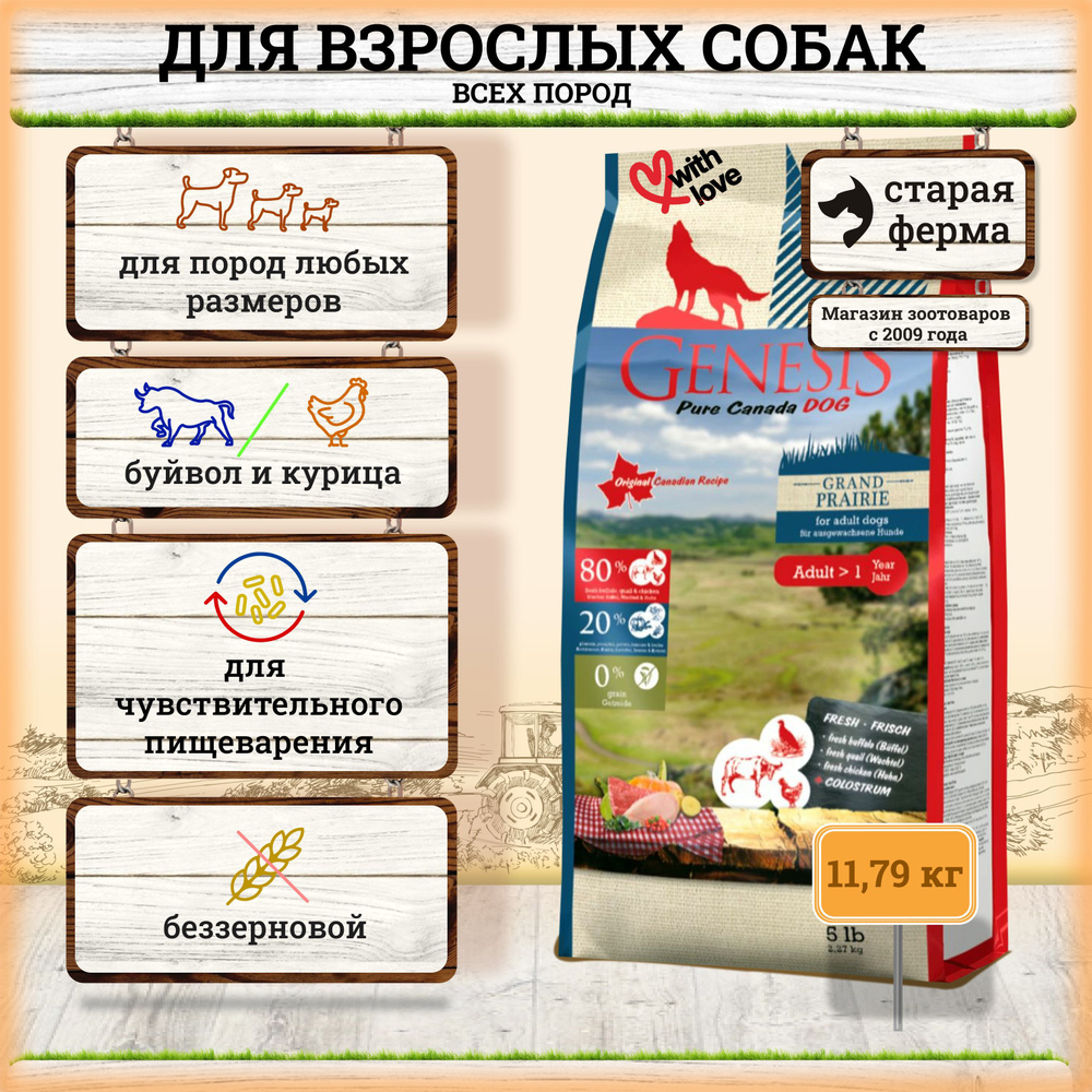 Корм сухой Genesis Pure Canada "Grand Praire", для собак с ...