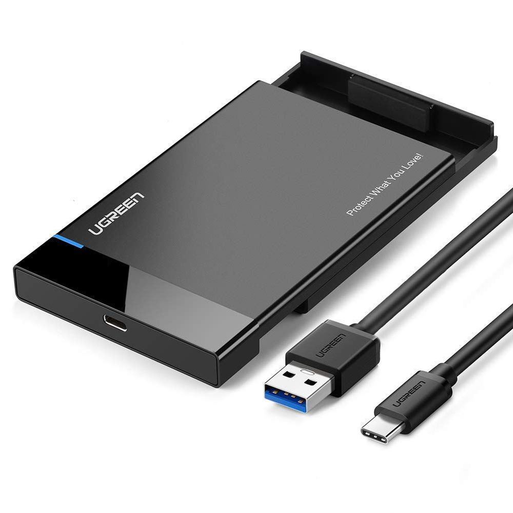 Внешний корпус для жесткого диска UGREEN US221 (50743) USB-C 3.1 to 2.5  SATA Hard Drive Enclosure - купить с доставкой по выгодным ценам в  интернет-магазине OZON (981963194)