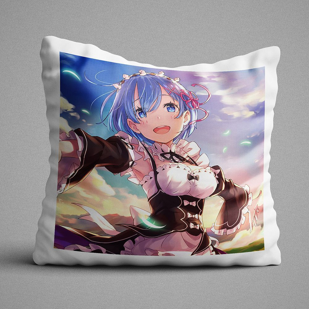 Подушка Rem - Re Zero Starting Life in Another World 40x40 - купить по  низкой цене в интернет-магазине OZON (984490489)