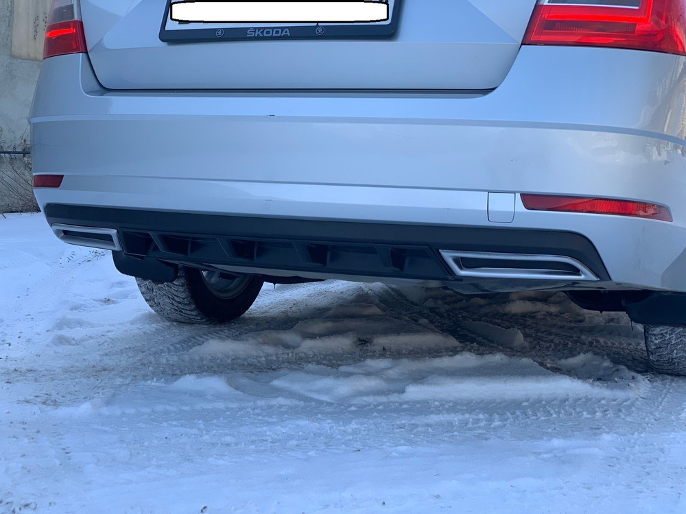 Дифузор заднего бампера с насадками Октавия А7 купить по низкой цене в ...