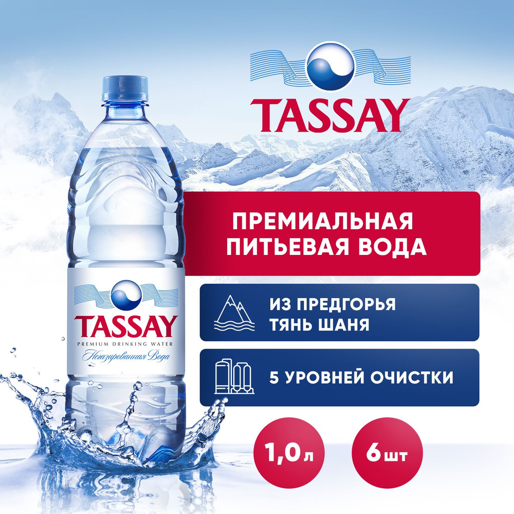 Вода негазированная Tassay природная, 6 шт х 1 л #1