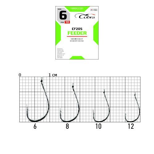Крючки Cobra FEEDER сер. CF205 разм.010 20шт. #1