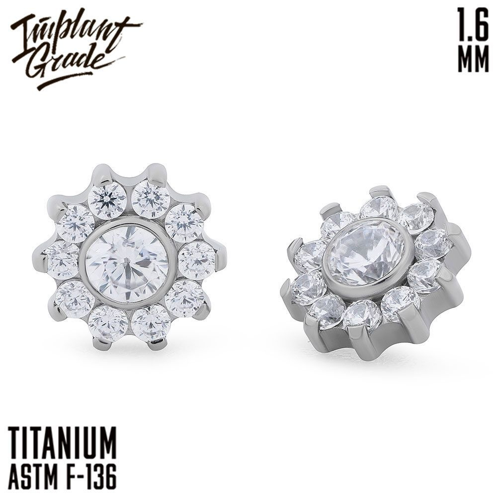 Пирсинг Implant Grade - накрутка на микродермал Sunflower 1.6 (14 G ...