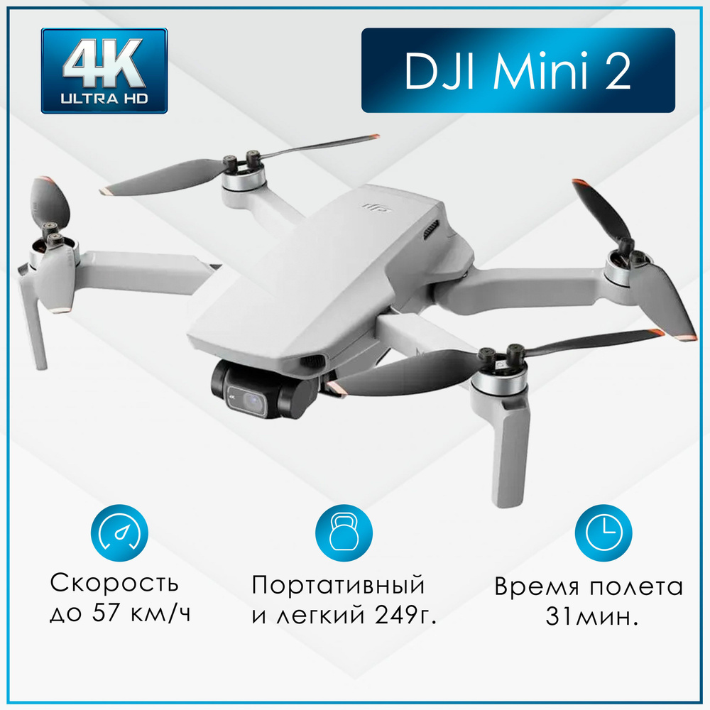 Квадрокоптер DJI Mini 2, серый - купить с доставкой по выгодным ценам в ...