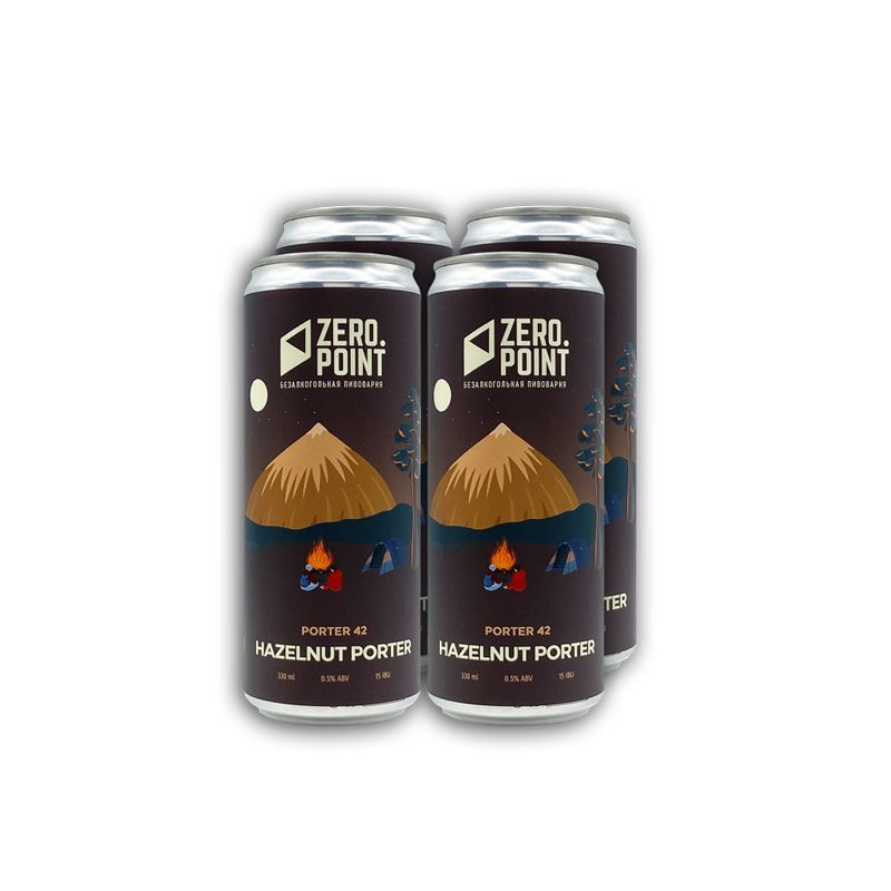 Безалкогольное пиво Zero Point "Porter 42" Hazelnut Porter (4 шт х 0.33 л.) #1