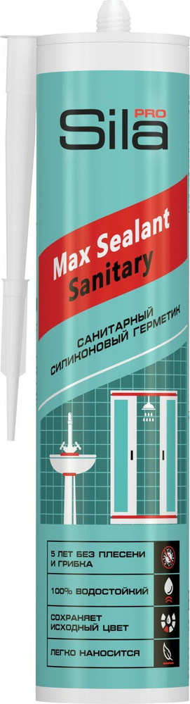 Герметик силиконовый санитарный белый 280мл Sila PRO Max Sealant Sanitary SS2804  #1