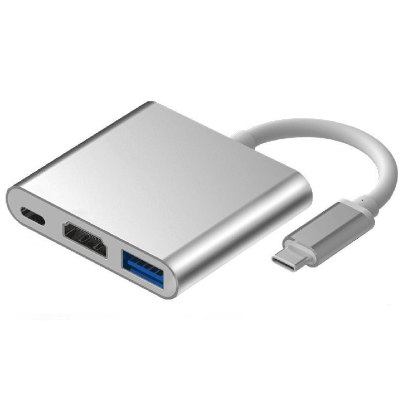 Кабель Переходник USB Type-C на HDMI 4K + USB 3.0 + PD до 100 Ватт ...