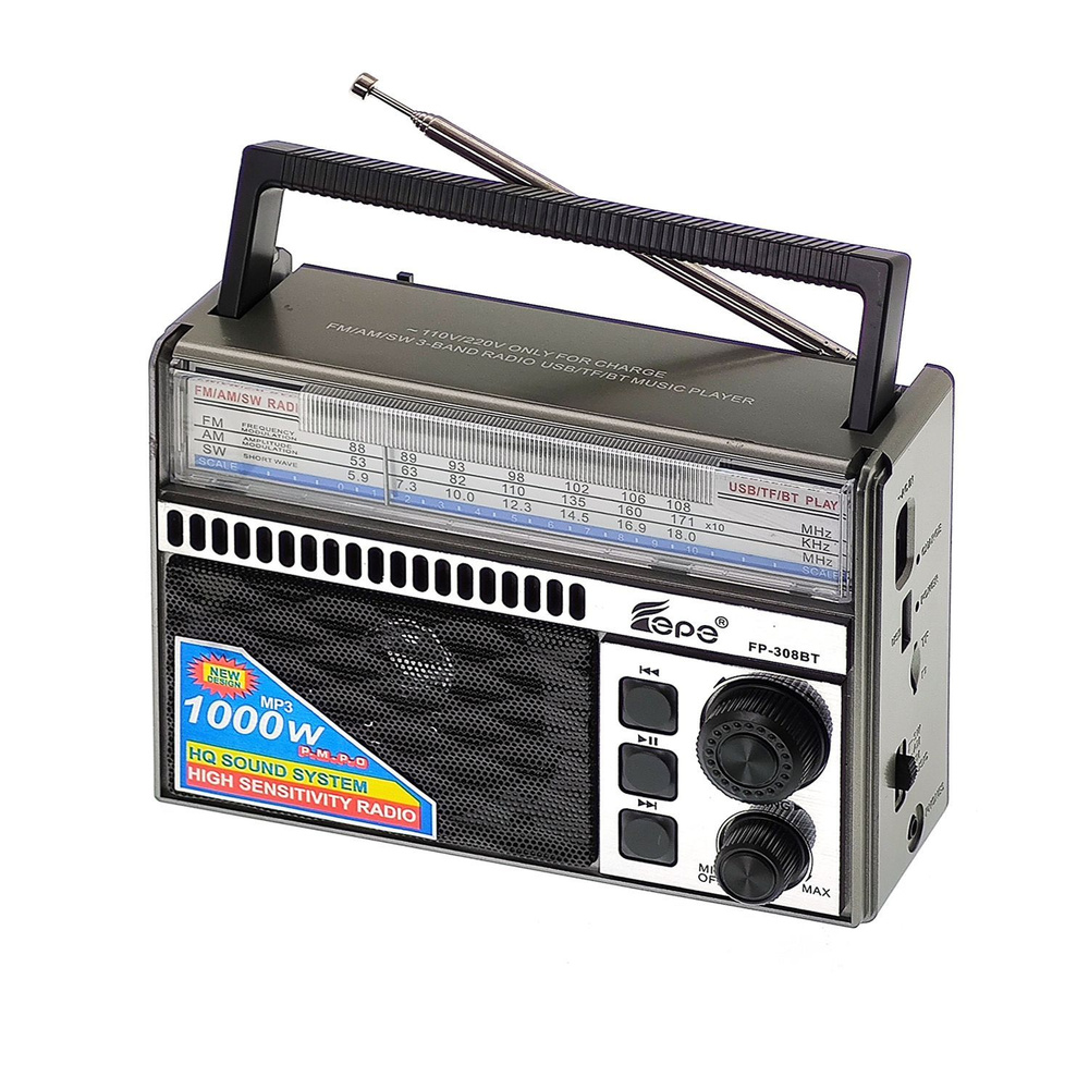 Радиоприёмник аккумуляторный (USB,TF,Bluetooth) Fepe FP-308BT #1