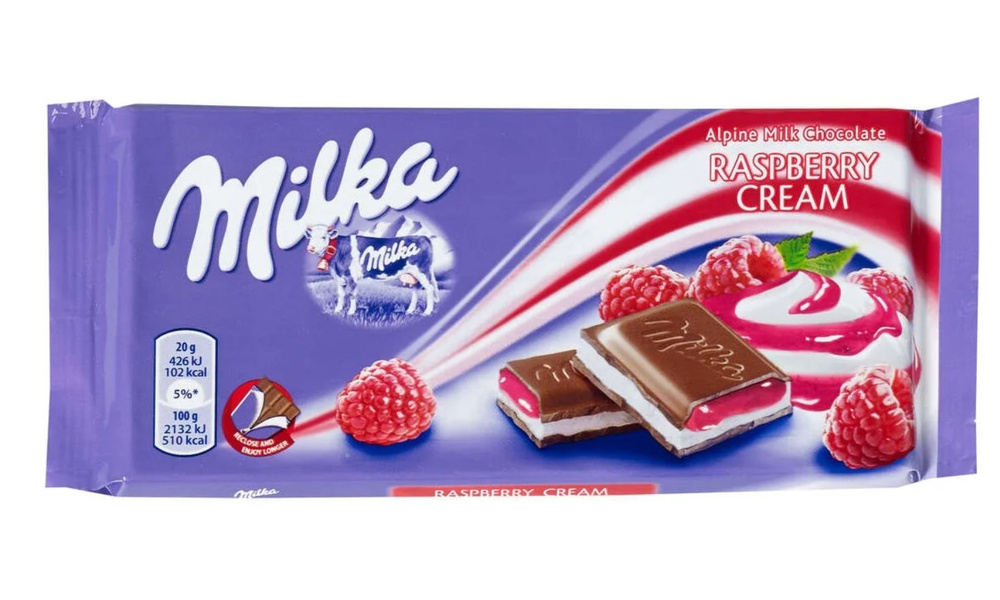 Milka Шоколад молочный Raspberry Cream Chocolate ,100 г #1