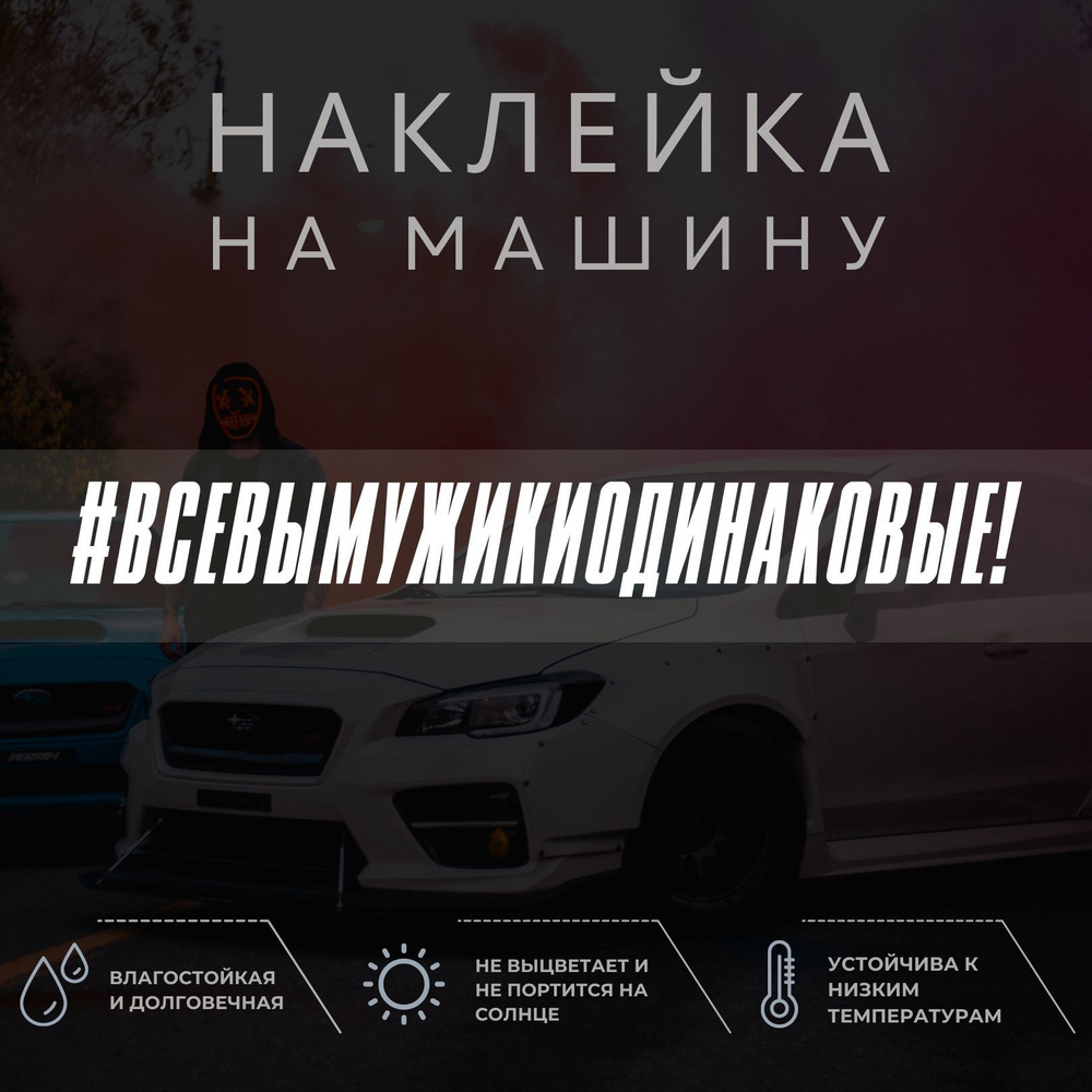 Виниловая наклейка на авто - ВСЕ ВЫ МУЖИКИ ОДИНАКОВЫЕ! - купить по выгодным  ценам в интернет-магазине OZON (1052213071)