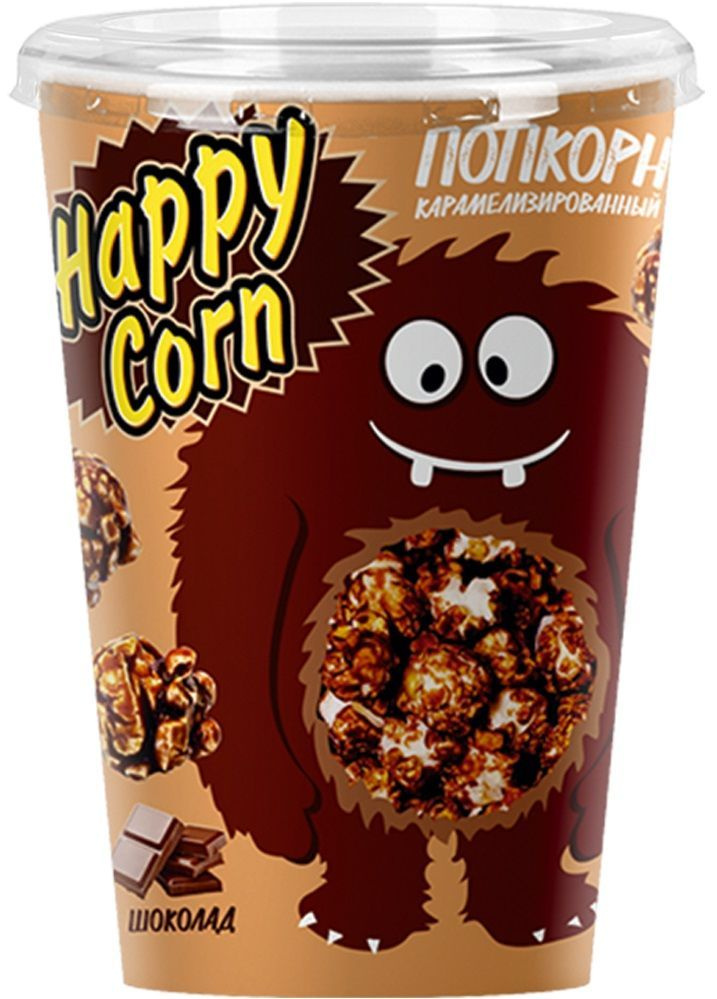 Попкорн готовый карамелизированный HAPPY CORN со вкусом Шоколад, 100 г  #1