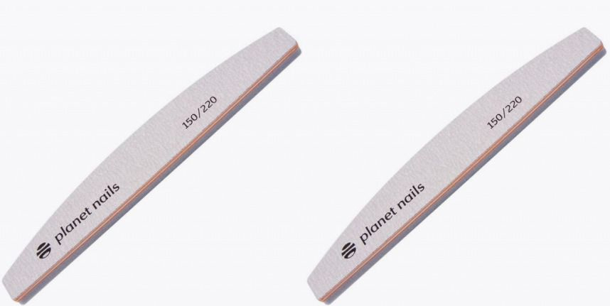 PLANET NAILS Пилка для ногтей полукруглая зебра ШЛИФОВАЛЬНАЯ 150/220 ...