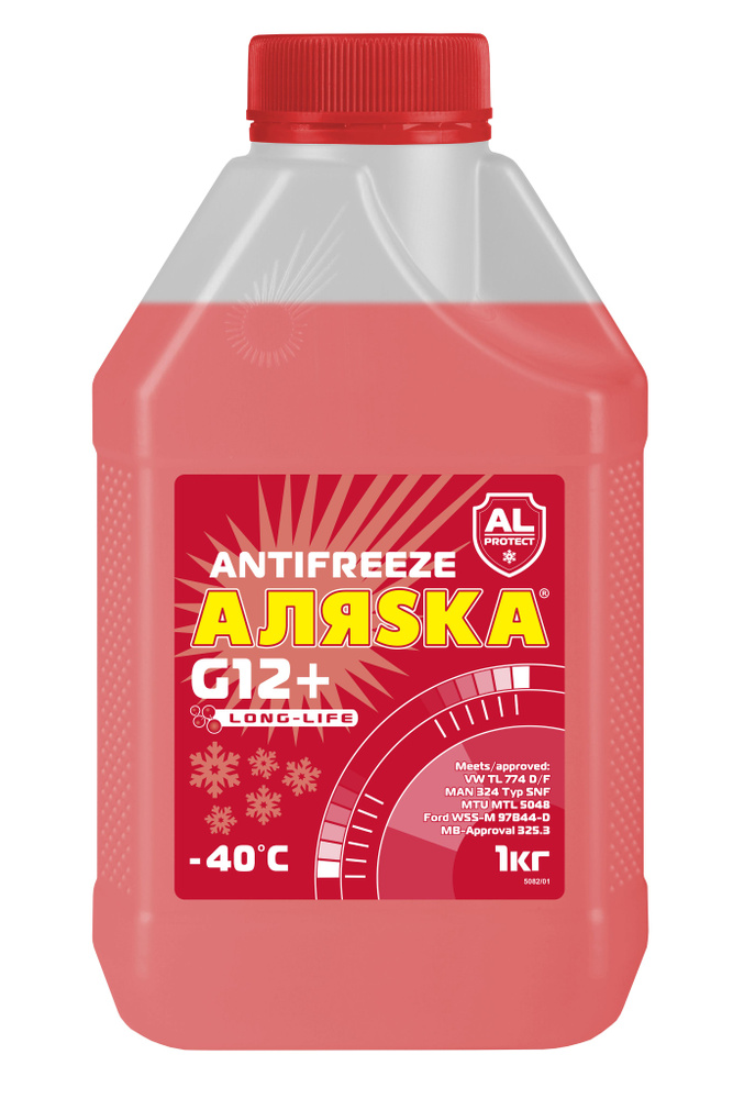 Антифриз Аляска Long Life G12+ красный 1кг. #1