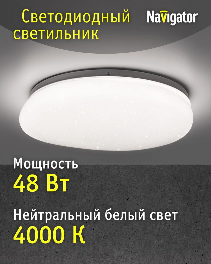 Люстра потолочная светодиодная Navigator 93 442, 48 Вт, 4000К, белый #1
