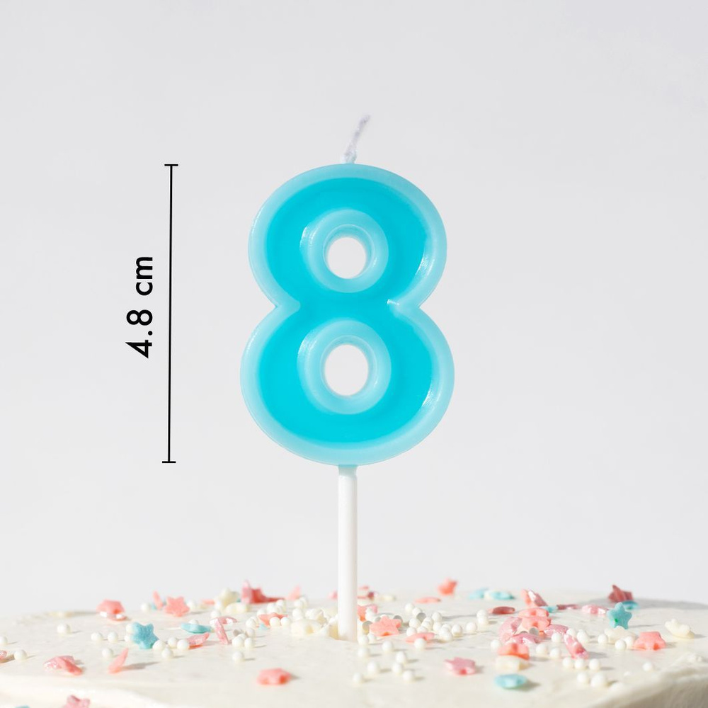 Свечи для торта цифра 8, 1 шт, 1 уп. #1