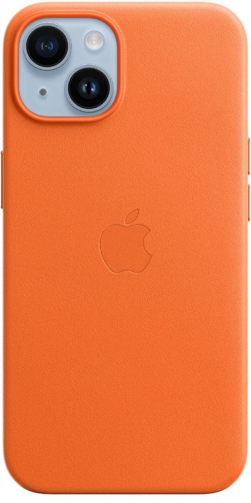 iphone 14 leather case orange