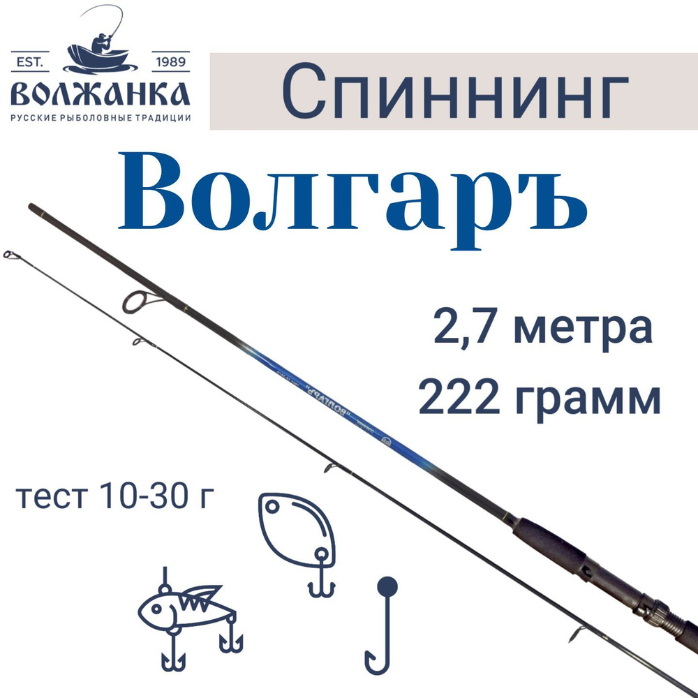 Спиннинг Волжанка Волгарьспин, от 10 гр купить по выгодным ценам в  интернет-магазине OZON (807149304)