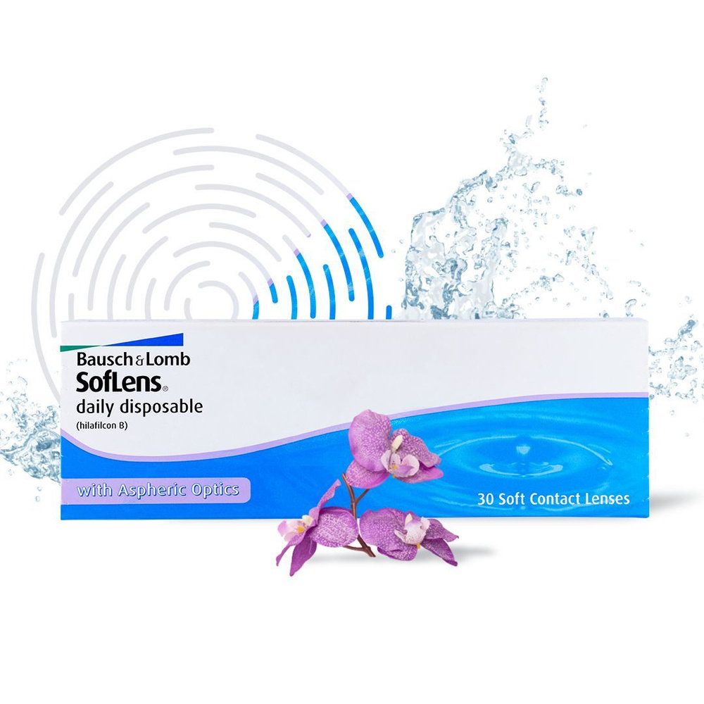 Контактные линзы Bausch + Lomb, Soflens daily disposable, однодневные, -1.00 / 14,2 / 8.6, 30 шт.  #1